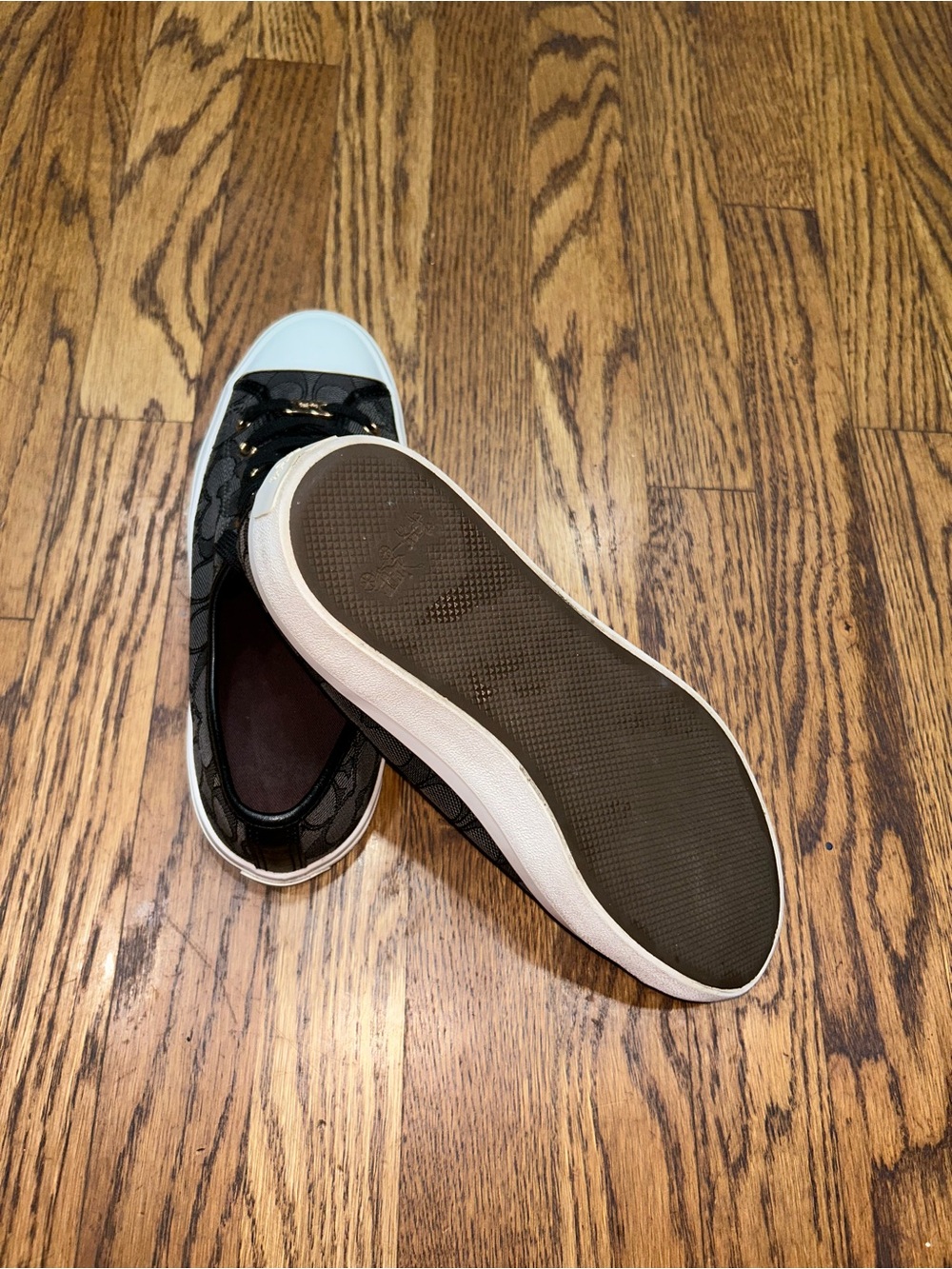 Coach Empire Signature Jacquard Sneakers Black White Size 8.5 - Picture 9 of 11